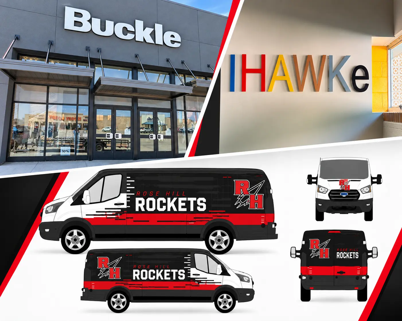 Endura dimensional signage, storefront awnings and monument sign projects